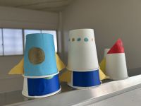 きらめく星空レジンと紙コップロケット