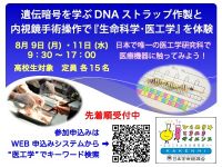 遺伝暗号を学ぶ DNA ストラップ作製と内視鏡手術操作で『生命科学・医工学』を体験