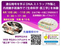 遺伝暗号を学ぶ DNA ストラップ作製と内視鏡手術操作で『生命科学・医工学』を体験