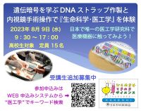 遺伝暗号を学ぶ DNA ストラップ作製と内視鏡手術操作で『生命科学・医工学』を体験